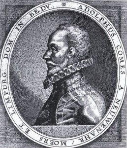 De graaf van Nieuwenaar was stadhouder van Overijssel van 1584 tot 1589